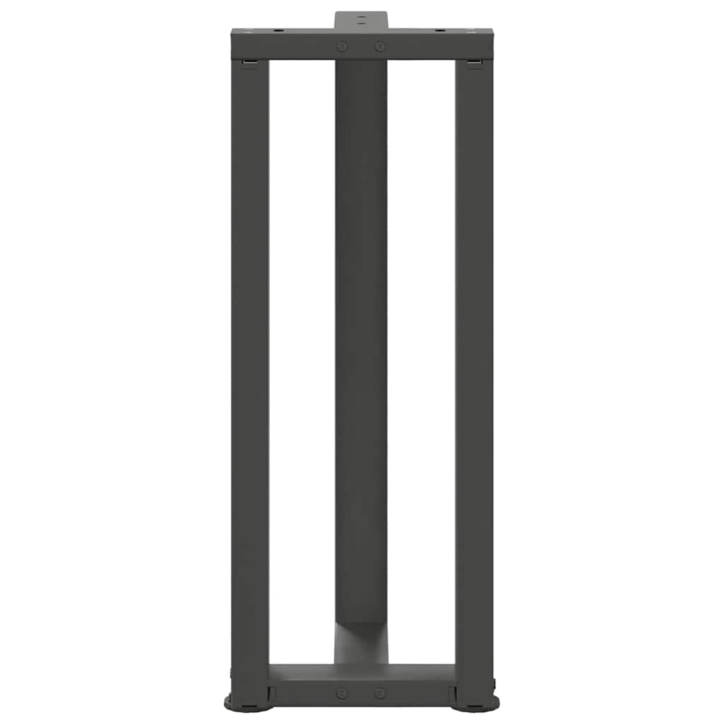 Gambe per tavolo consolle a T 2 pz Antracite 25x28x(72-73) cm