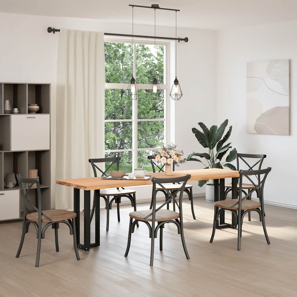 Gambe Tavolo Consolle a T 2 pz Nero 38x25x(72-73) cm Acciaio - homemem39