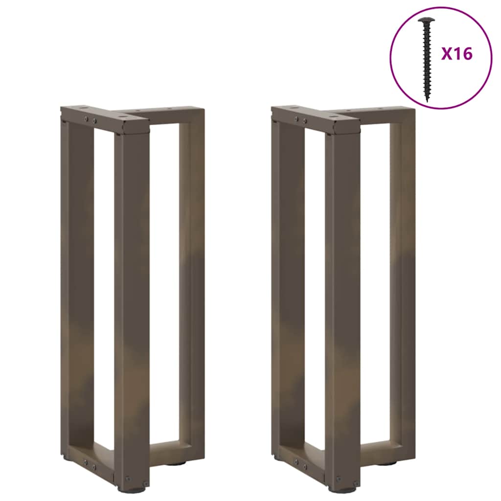 Gambe Tavolo Consolle a T 2 pz Naturale 38x25x(72-73)cm Acciaio - homemem39