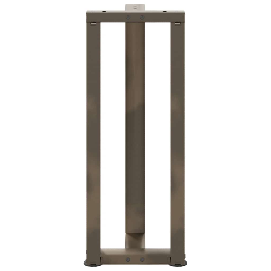 Gambe Tavolo Consolle a T 2 pz Naturale 38x25x(72-73)cm Acciaio - homemem39