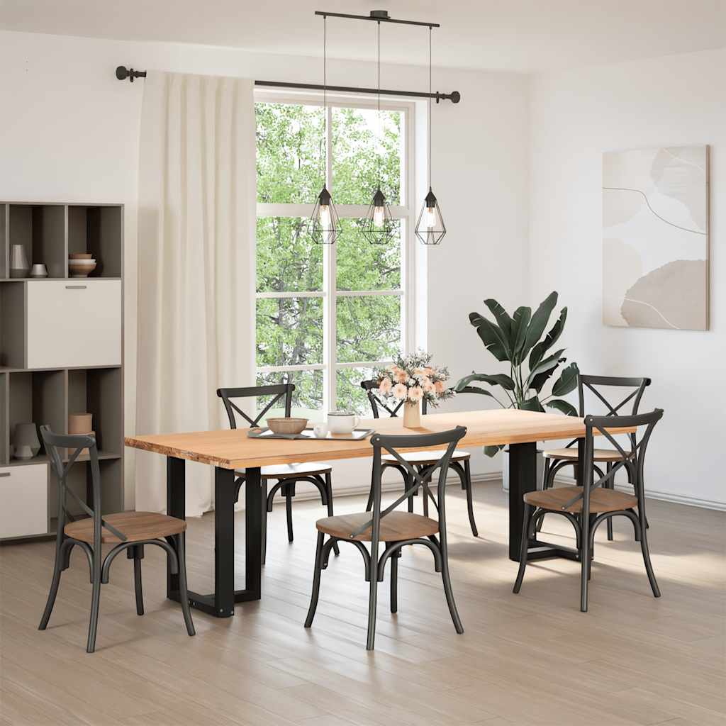 Gambe Tavolo Pranzo a Forma T 2pz Nero 50x35x(72-73)cm Acciaio - homemem39