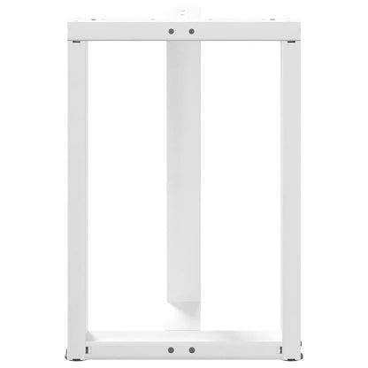 Gambe Tavolo Pranzo Forma T 2pz Bianco 50x35x(72-73)cm Acciaio - homemem39