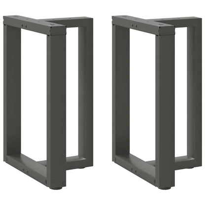 Gambe Tavolo Pranzo a T 2pz Antracite 50x35x(72-73)cm Acciaio