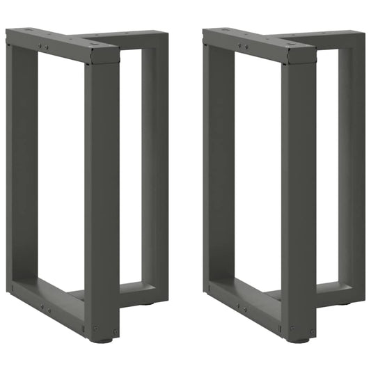Gambe Tavolo Pranzo a T 2pz Antracite 50x35x(72-73)cm Acciaio