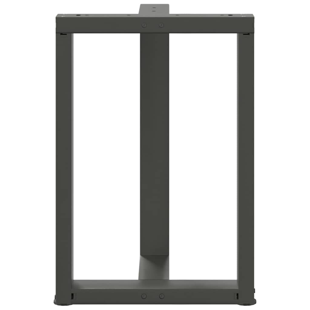 Gambe tavolo da pranzo forma T 2 pz Antracite 50x35x(72-73) cm