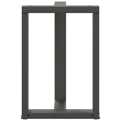 Gambe tavolo da pranzo forma T 2 pz Antracite 50x35x(72-73) cm
