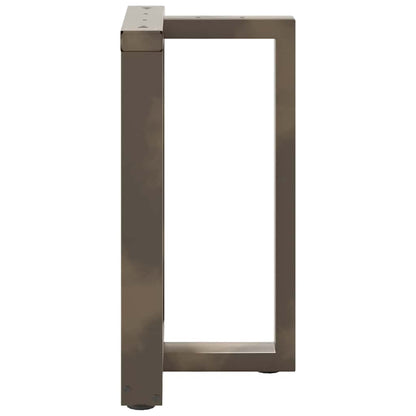 Gambe Tavolo Pranzo a T 2 pz Naturale 50x35x(72-73) cm Acciaio - homemem39