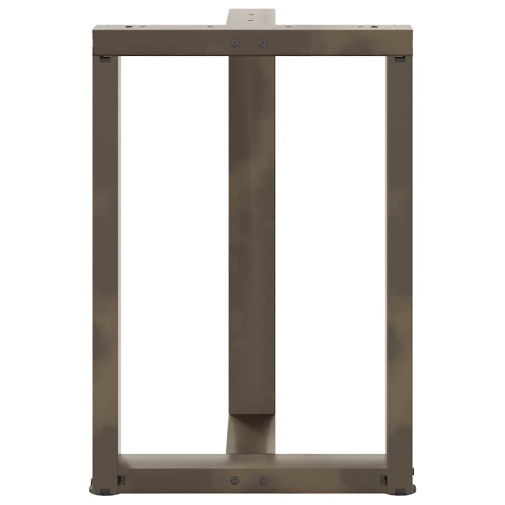 Gambe Tavolo Pranzo a T 2 pz Naturale 50x35x(72-73) cm Acciaio - homemem39