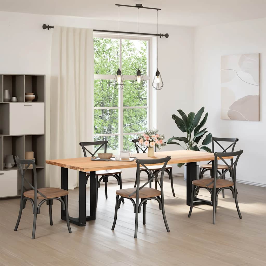 Gambe Tavolo Pranzo a Forma T 2pz Nero 60x35x(72-73)cm Acciaio - homemem39