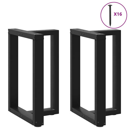 Gambe per tavolo da pranzo forma T 2 pz nere 60x35x(72-73) cm
