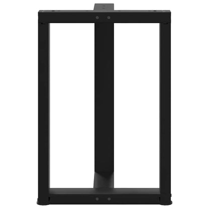 Gambe Tavolo Pranzo a Forma T 2pz Nero 60x35x(72-73)cm Acciaio - homemem39