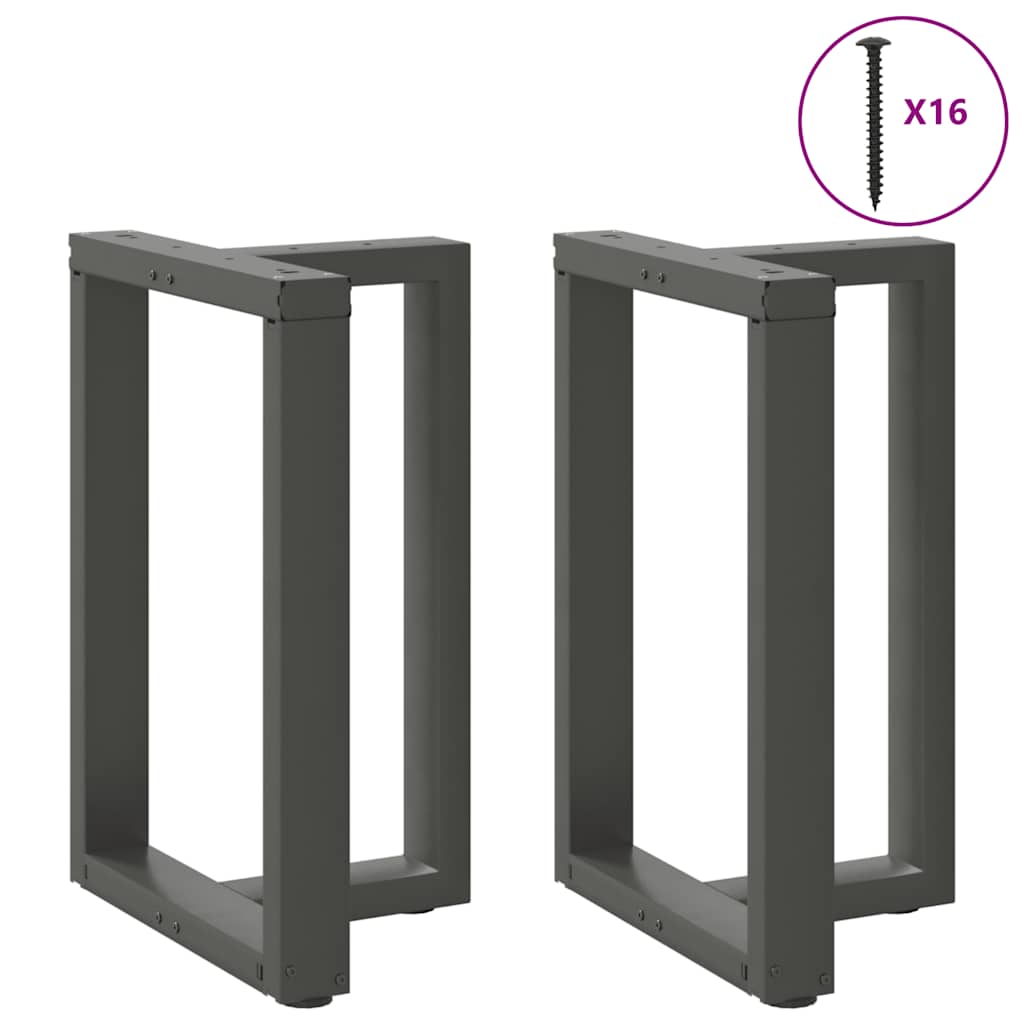 Gambe tavolo da pranzo forma T 2 pz Antracite 60x35x(72-73) cm