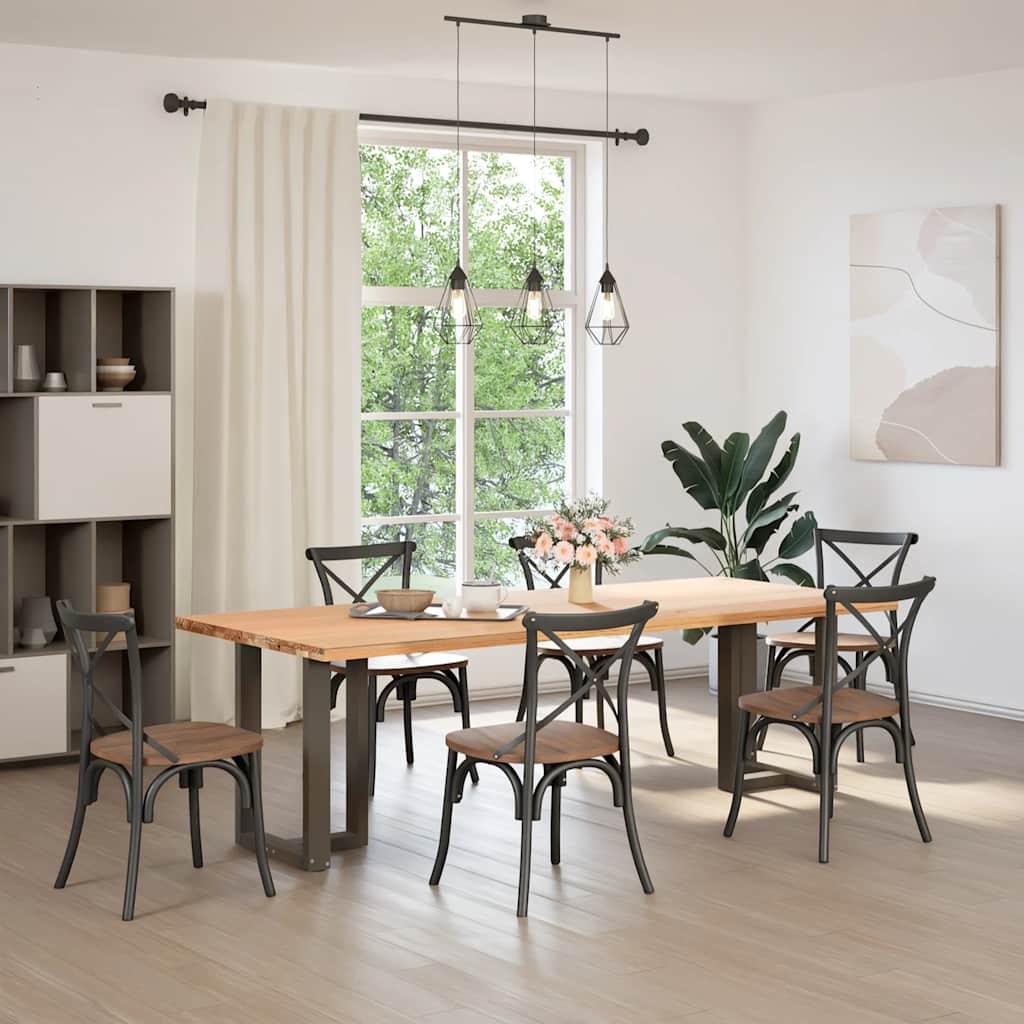 Gambe Tavolo Pranzo a T 2 pz Naturale 60x35x(72-73) cm Acciaio - homemem39