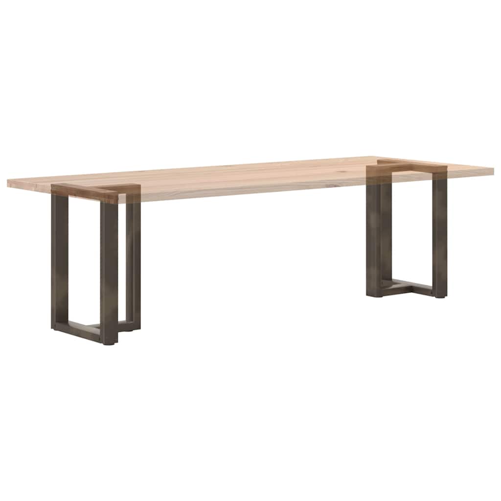 Gambe Tavolo Pranzo a T 2 pz Naturale 60x35x(72-73) cm Acciaio - homemem39