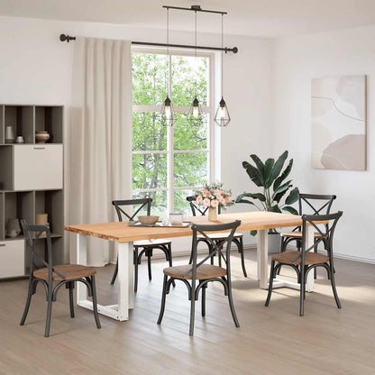 Gambe Tavolo Pranzo Forma T 2pz Bianco 70x35x(72-73) cm Acciaio - homemem39