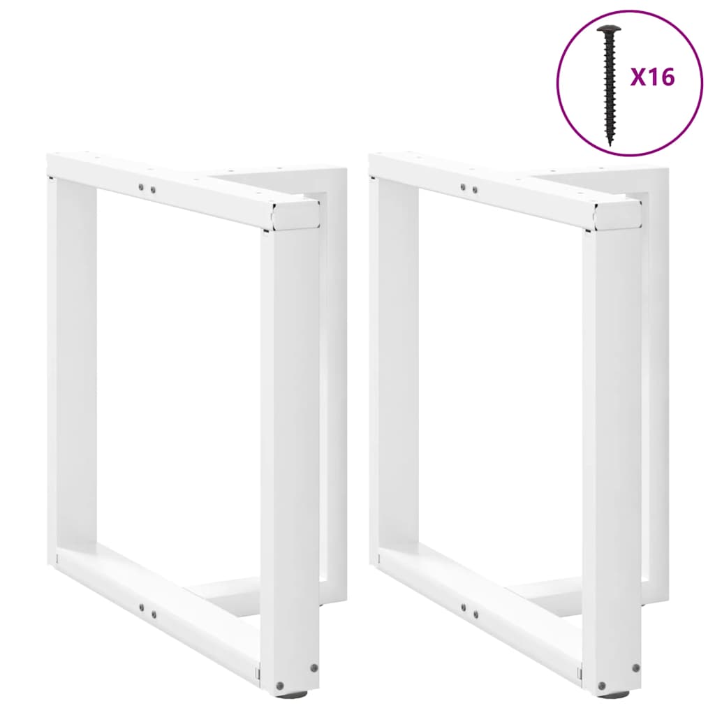 Gambe per tavolo da pranzo forma T 2 pz bianche 70x35x(72-73)cm