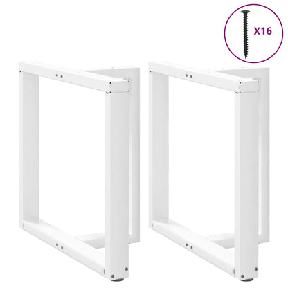 Gambe per tavolo da pranzo forma T 2 pz bianche 70x35x(72-73)cm