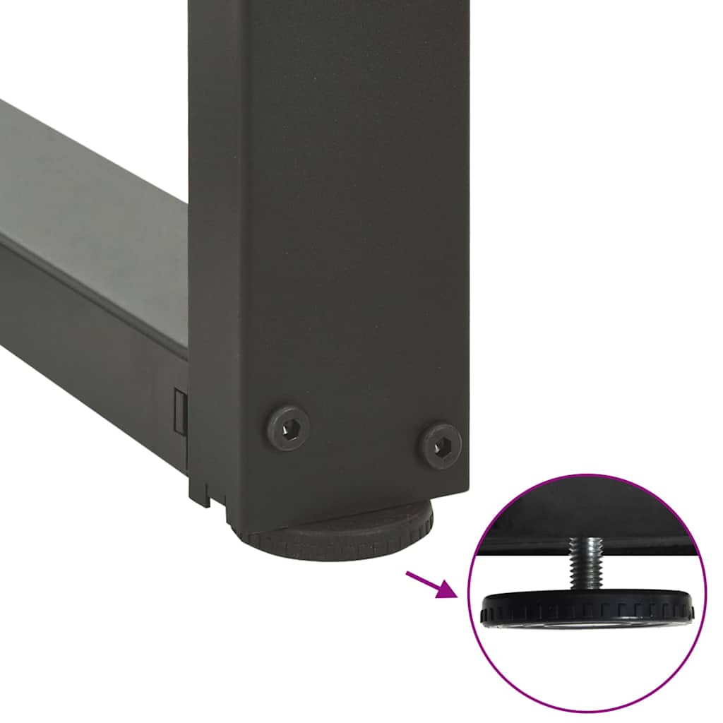 Gambe tavolo da pranzo forma T 2 pz Antracite 70x35x(72-73) cm