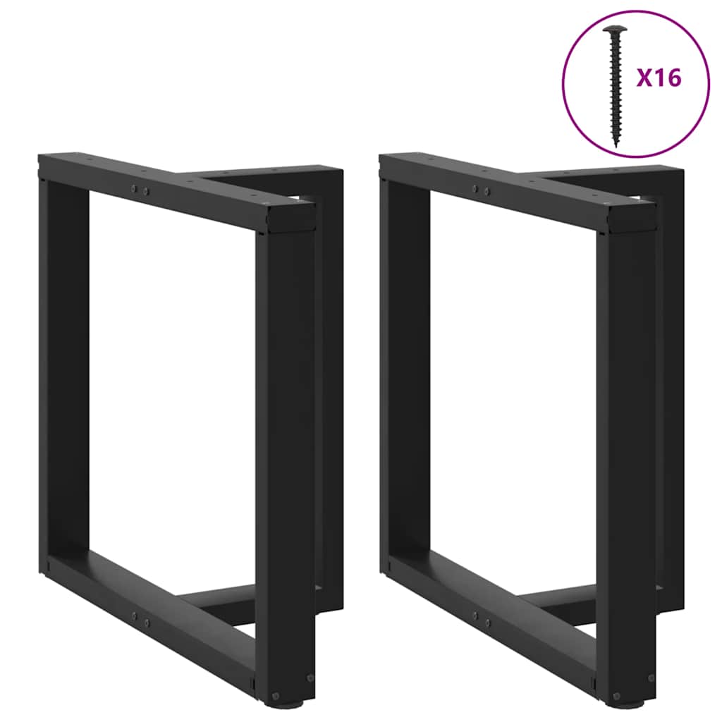 Gambe Tavolo Pranzo a Forma T 2pz Nero 80x35x(72-73) cm Acciaio - homemem39