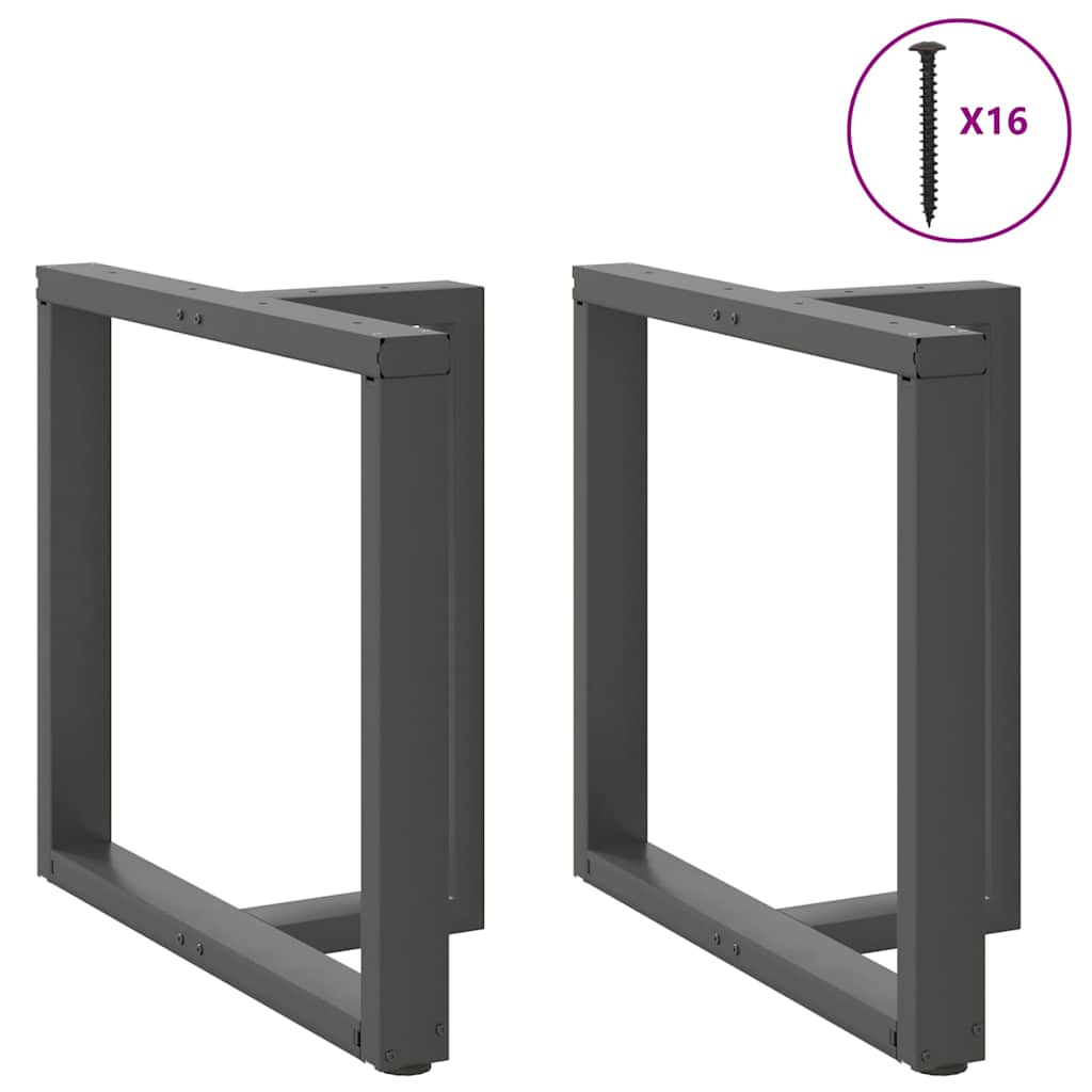 Gambe tavolo da pranzo forma T 2 pz Antracite 80x35x(72-73) cm