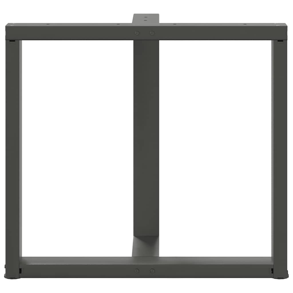 Gambe tavolo da pranzo forma T 2 pz Antracite 80x35x(72-73) cm