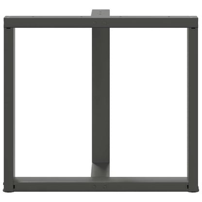 Gambe tavolo da pranzo forma T 2 pz Antracite 80x35x(72-73) cm