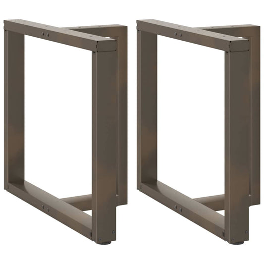 Gambe Tavolo Pranzo a T 2 pz Naturale 80x35x(72-73) cm Acciaio - homemem39