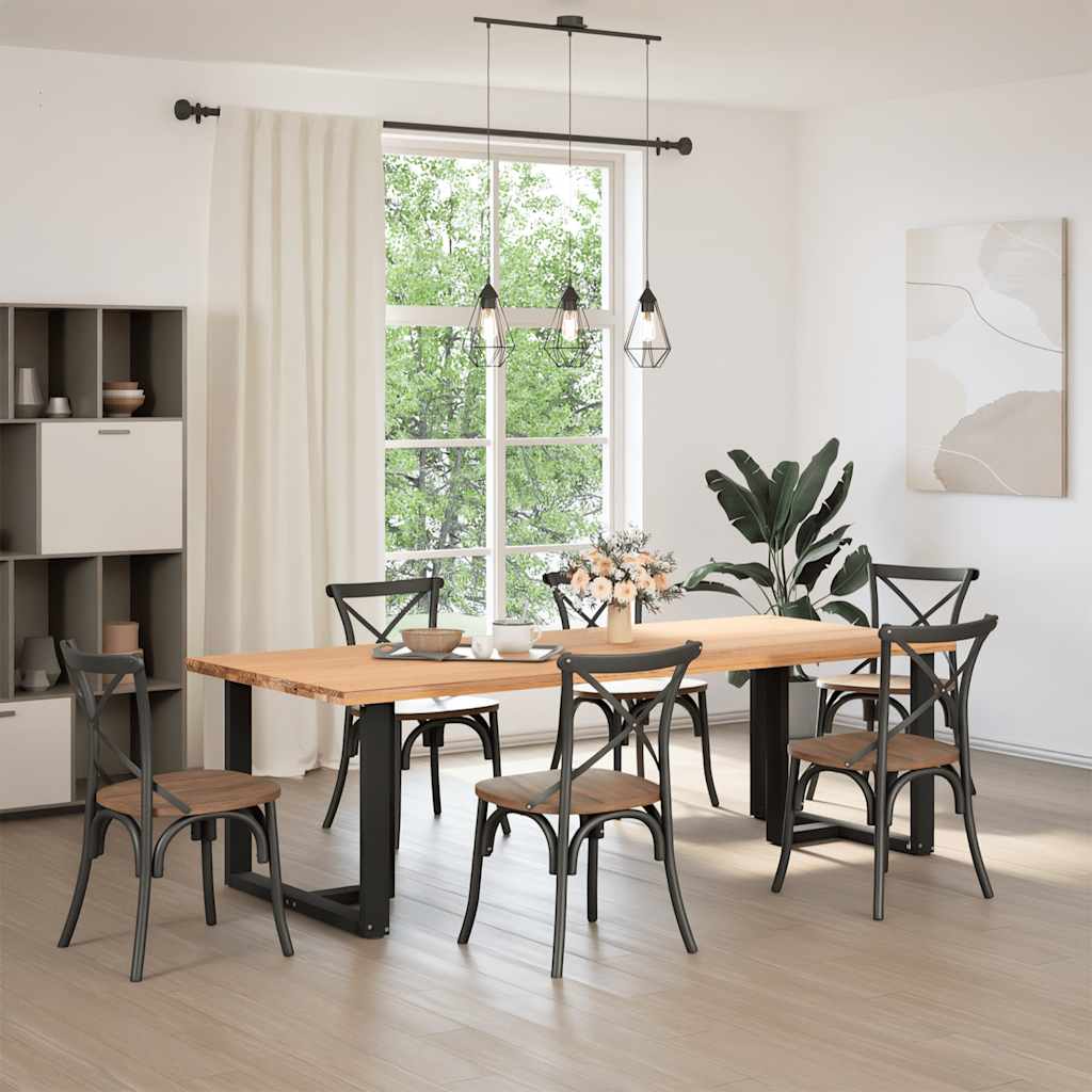 Gambe Tavolo Pranzo a Forma T 2pz Nero 90x35x(72-73)cm Acciaio - homemem39