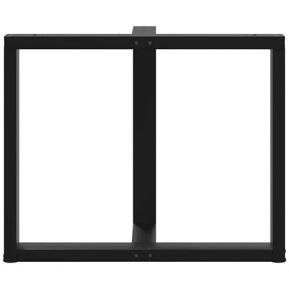 Gambe Tavolo Pranzo a Forma T 2pz Nero 90x35x(72-73)cm Acciaio - homemem39