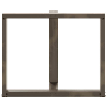 Gambe Tavolo Pranzo a T 2 pz Naturale 90x35x(72-73) cm Acciaio - homemem39