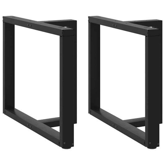 Gambe Tavolo Pranzo a Forma T 2pz Nero 100x35x(72-73)cm Acciaio - homemem39