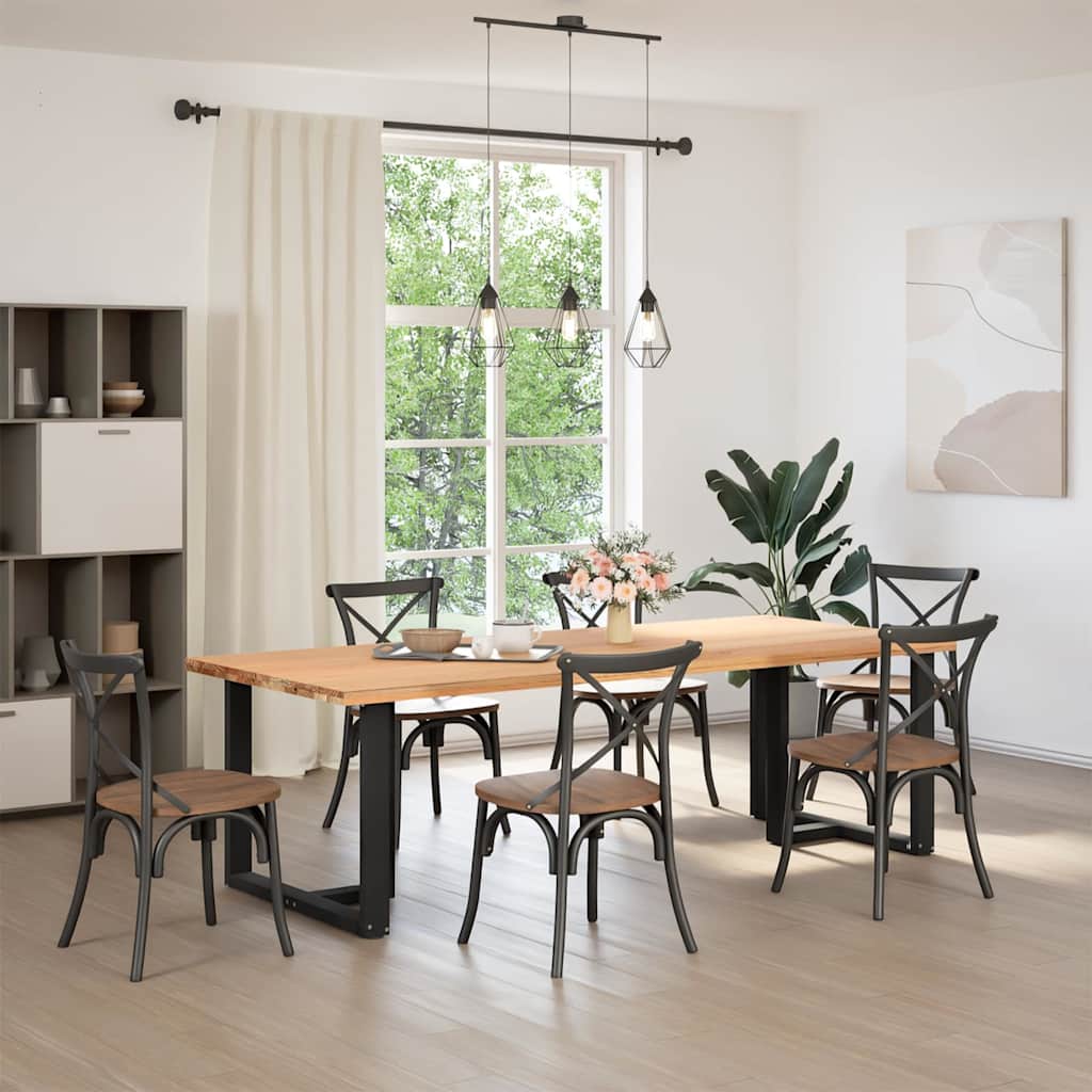 Gambe Tavolo Pranzo a Forma T 2pz Nero 100x35x(72-73)cm Acciaio - homemem39