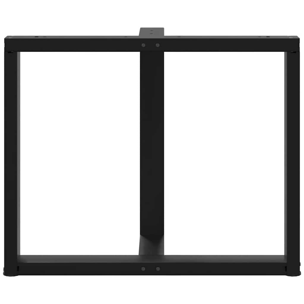 Gambe Tavolo Pranzo a Forma T 2pz Nero 100x35x(72-73)cm Acciaio - homemem39
