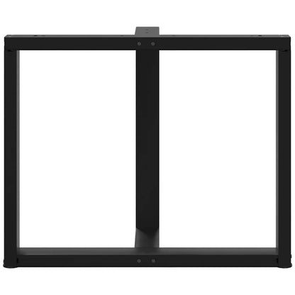 Gambe Tavolo Pranzo a Forma T 2pz Nero 100x35x(72-73)cm Acciaio - homemem39