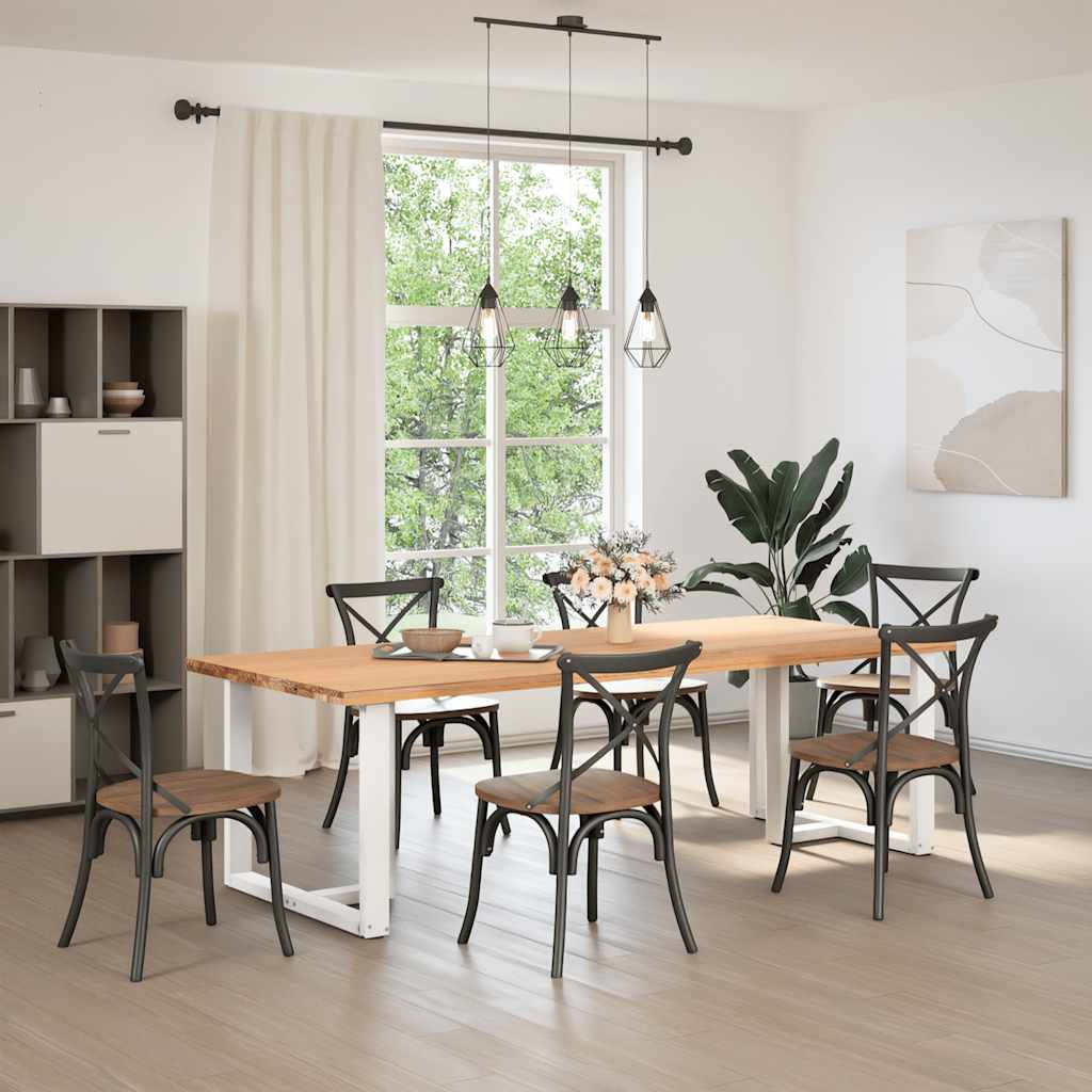 Gambe Tavolo Pranzo Forma T 2pz Bianco 100x35x(72-73)cm Acciaio - homemem39