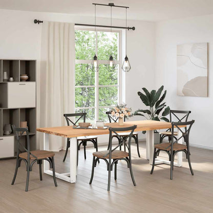 Gambe Tavolo Pranzo Forma T 2pz Bianco 100x35x(72-73)cm Acciaio - homemem39