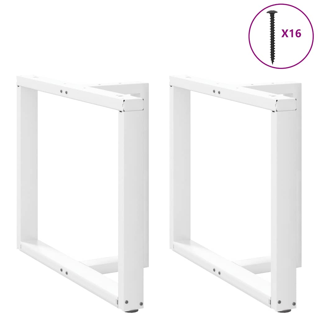 Gambe Tavolo Pranzo Forma T 2pz Bianco 100x35x(72-73)cm Acciaio - homemem39