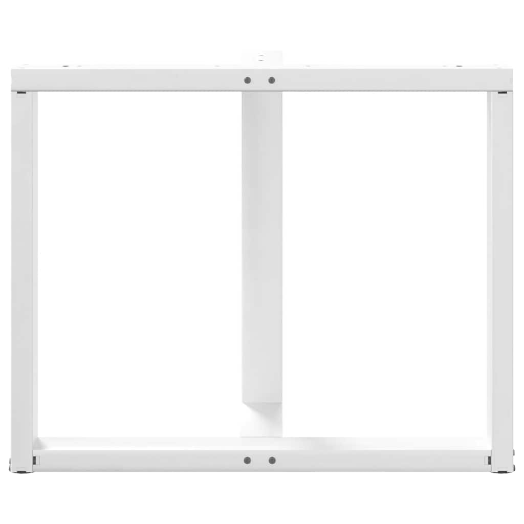 Gambe Tavolo Pranzo Forma T 2pz Bianco 100x35x(72-73)cm Acciaio - homemem39