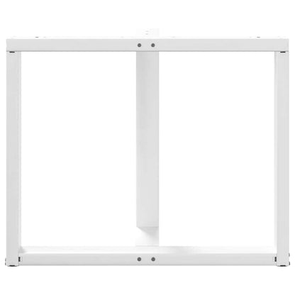 Gambe Tavolo Pranzo Forma T 2pz Bianco 100x35x(72-73)cm Acciaio - homemem39