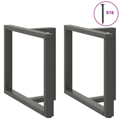 Gambe tavolo da pranzo forma T 2 pz Antracite 100x35x(72-73) cm