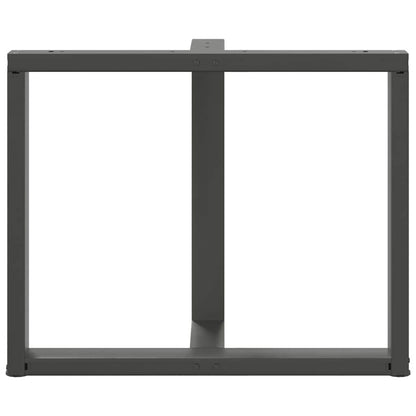 Gambe tavolo da pranzo forma T 2 pz Antracite 100x35x(72-73) cm