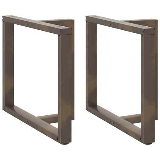Gambe Tavolo Pranzo a T 2 pz Naturale 100x35x(72-73) cm Acciaio - homemem39