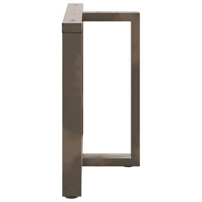 Gambe Tavolo Pranzo a T 2 pz Naturale 100x35x(72-73) cm Acciaio - homemem39