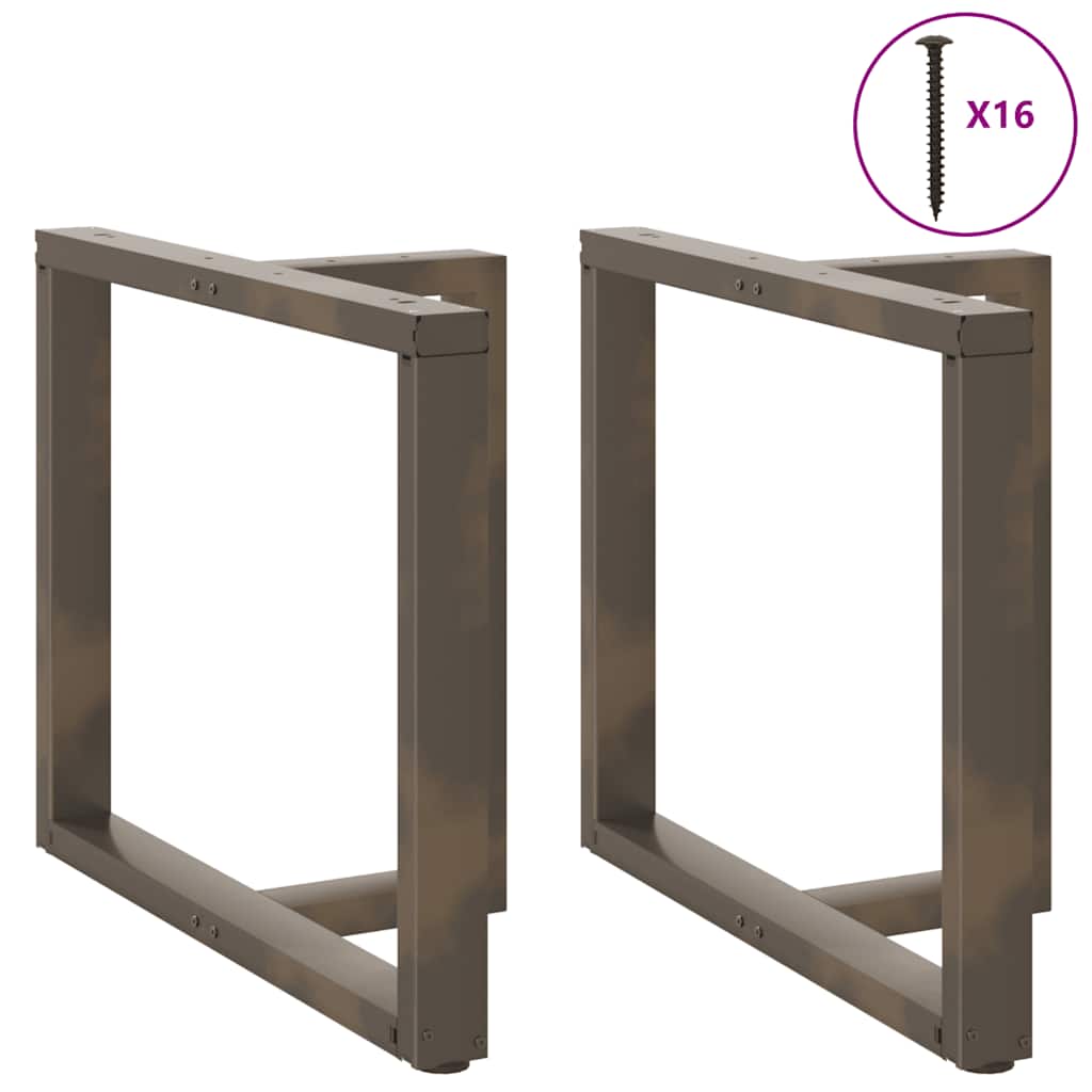 Gambe Tavolo Pranzo a T 2 pz Naturale 100x35x(72-73) cm Acciaio - homemem39