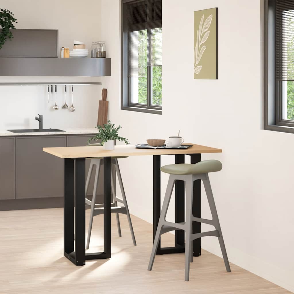 Gambe per tavolo da bar a forma di T 2 pz nere 40x35x(90-91) cm