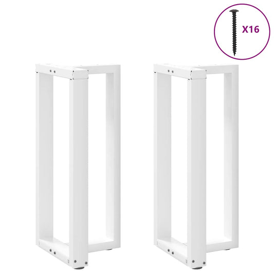 Gambe Tavolo Bar a Forma T 2 pz bianco 40x35x(90-91) cm Acciaio - homemem39