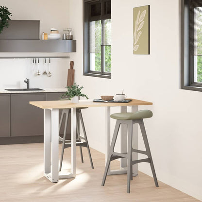 Gambe per tavolo da bar forma T 2 pz bianche 40x35x(90-91) cm