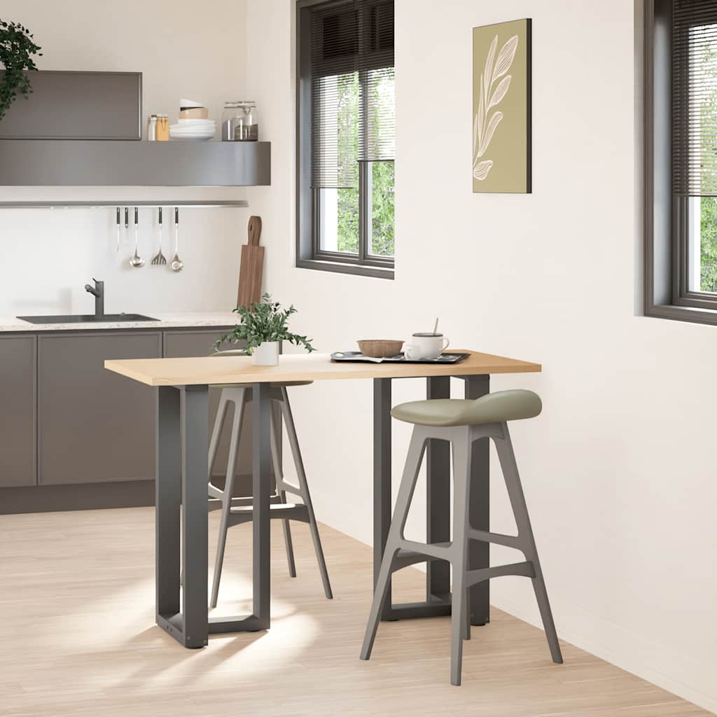 Gambe per tavolo da bar forma T 2 pz Antracite 40x35x(90-91) cm