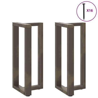 Gambe Tavolo Bar Forma T 2 pz Naturale 40x35x(90-91)cm Acciaio