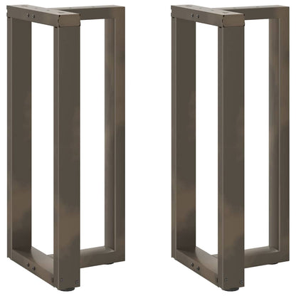 Gambe Tavolo Bar Forma T 2 pz Naturale 40x35x(90-91)cm Acciaio